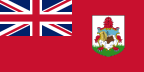 Photo of a flag of Bermuda with a Union flag and coat of arms of Bermuda 