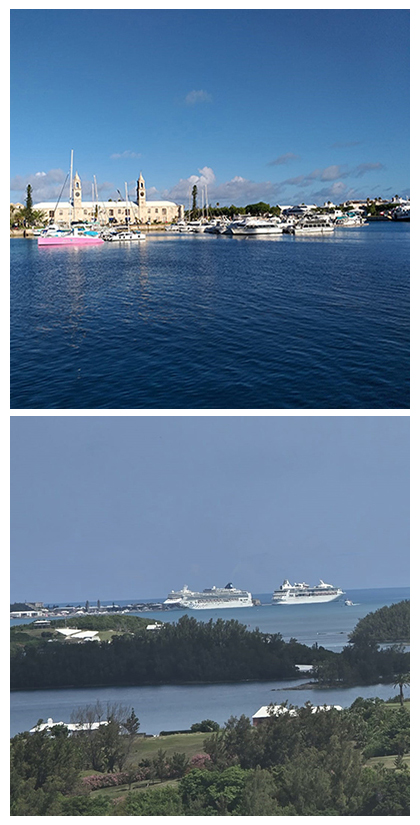 Photo of the Clock Tower and view of ships in Bermuda