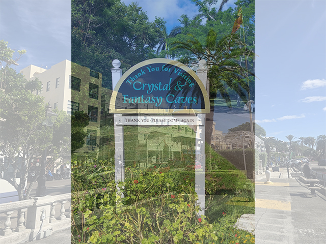 Photo of Crystal & Fantasy Caves with Hamilton, Bermuda faded in the background