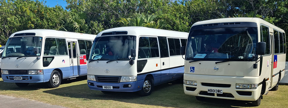 Photo of inside and outside of minibuses and reflecting wheelchair accessibility